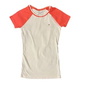 Tommy Hilfiger Women’s Short-Sleeve Blouse - Red & White (Size XS)